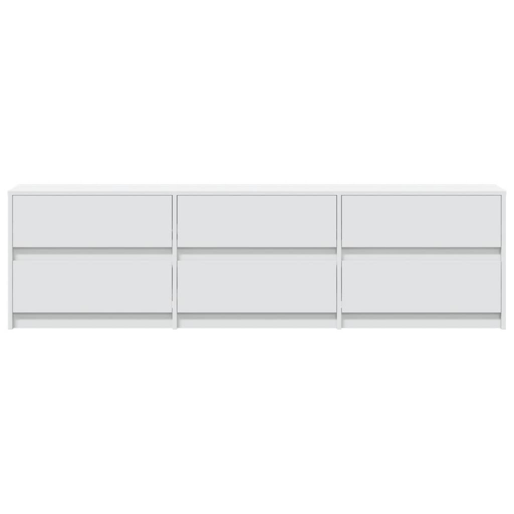 vidaXL TV-Schrank mit LED-Beleuchtung Weiß 180x34x50 cm Holzwerkstoff