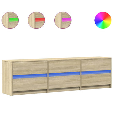 Meuble TV vidaXL avec éclairage LED chêne Sonoma 180x34x50 cm