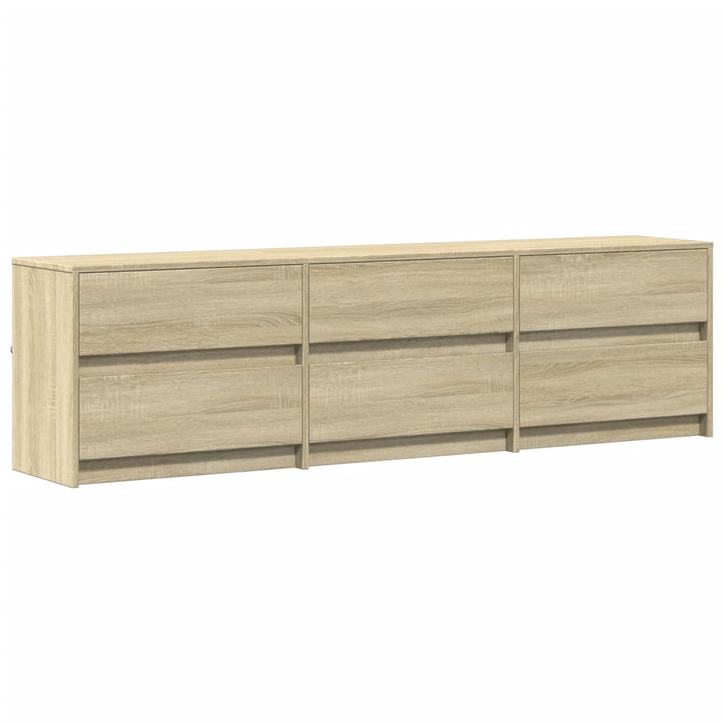 Meuble TV vidaXL avec éclairage LED chêne Sonoma 180x34x50 cm