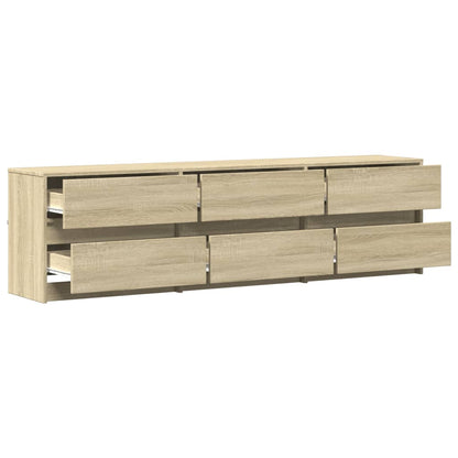 Meuble TV vidaXL avec éclairage LED chêne Sonoma 180x34x50 cm