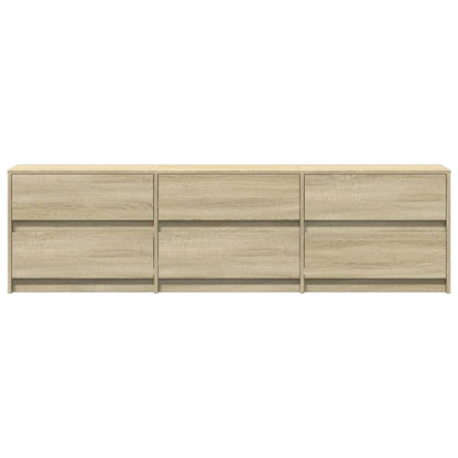 Meuble TV vidaXL avec éclairage LED chêne Sonoma 180x34x50 cm