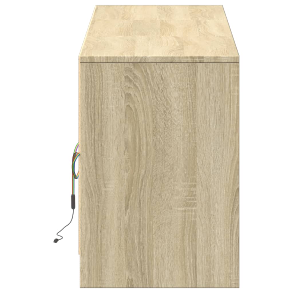 Meuble TV vidaXL avec éclairage LED chêne Sonoma 180x34x50 cm