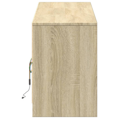 Meuble TV vidaXL avec éclairage LED chêne Sonoma 180x34x50 cm