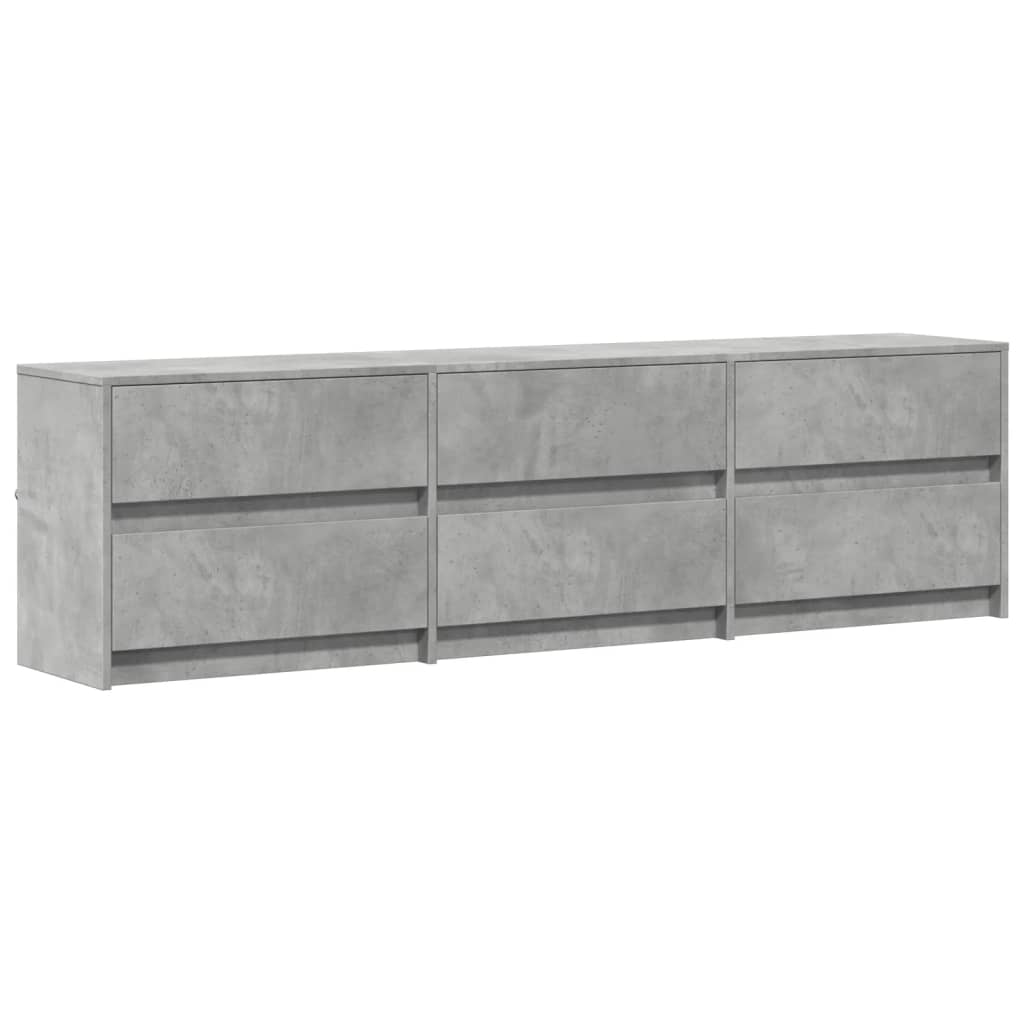 Meuble TV vidaXL avec éclairage LED Gris béton 180x34x50 cm