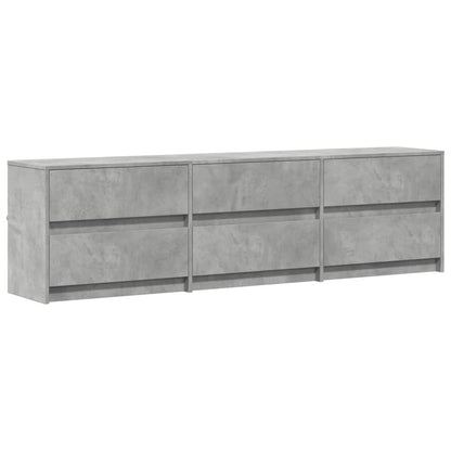 Meuble TV vidaXL avec éclairage LED Gris béton 180x34x50 cm