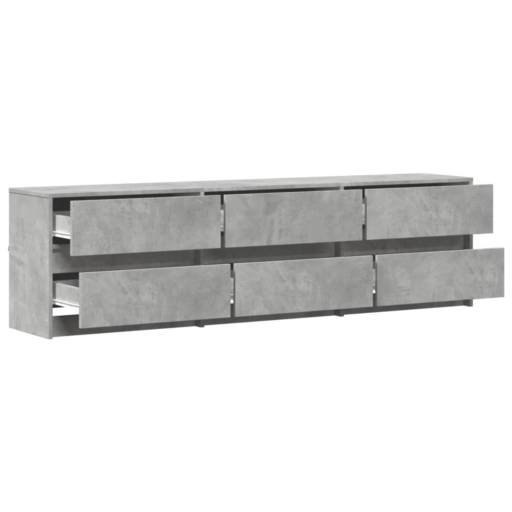 Meuble TV vidaXL avec éclairage LED Gris béton 180x34x50 cm
