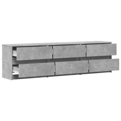Meuble TV vidaXL avec éclairage LED Gris béton 180x34x50 cm