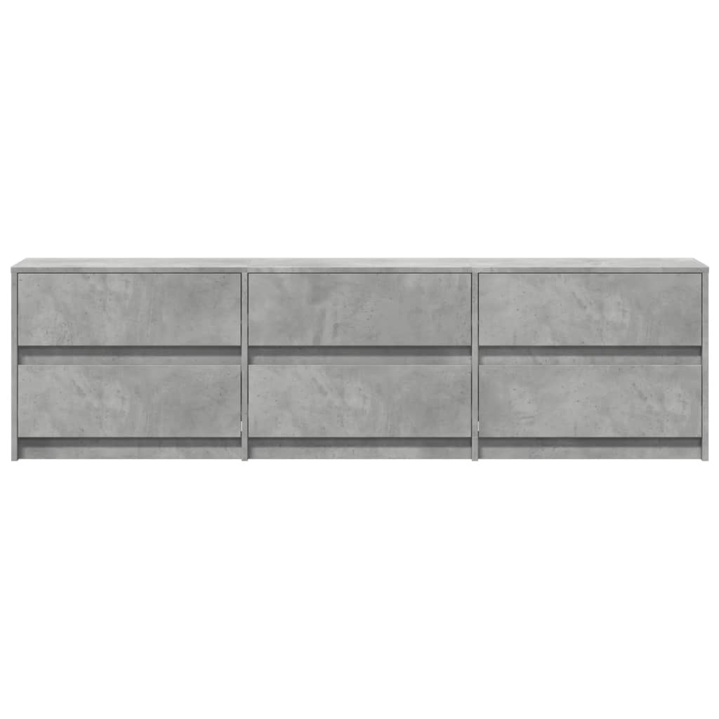 Meuble TV vidaXL avec éclairage LED Gris béton 180x34x50 cm