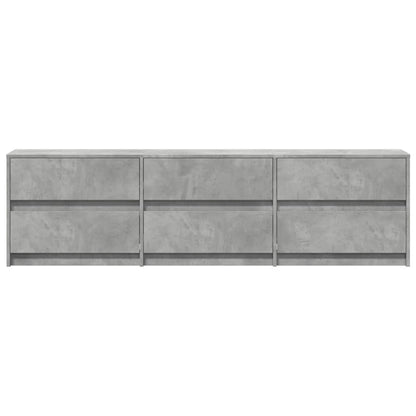 Meuble TV vidaXL avec éclairage LED Gris béton 180x34x50 cm
