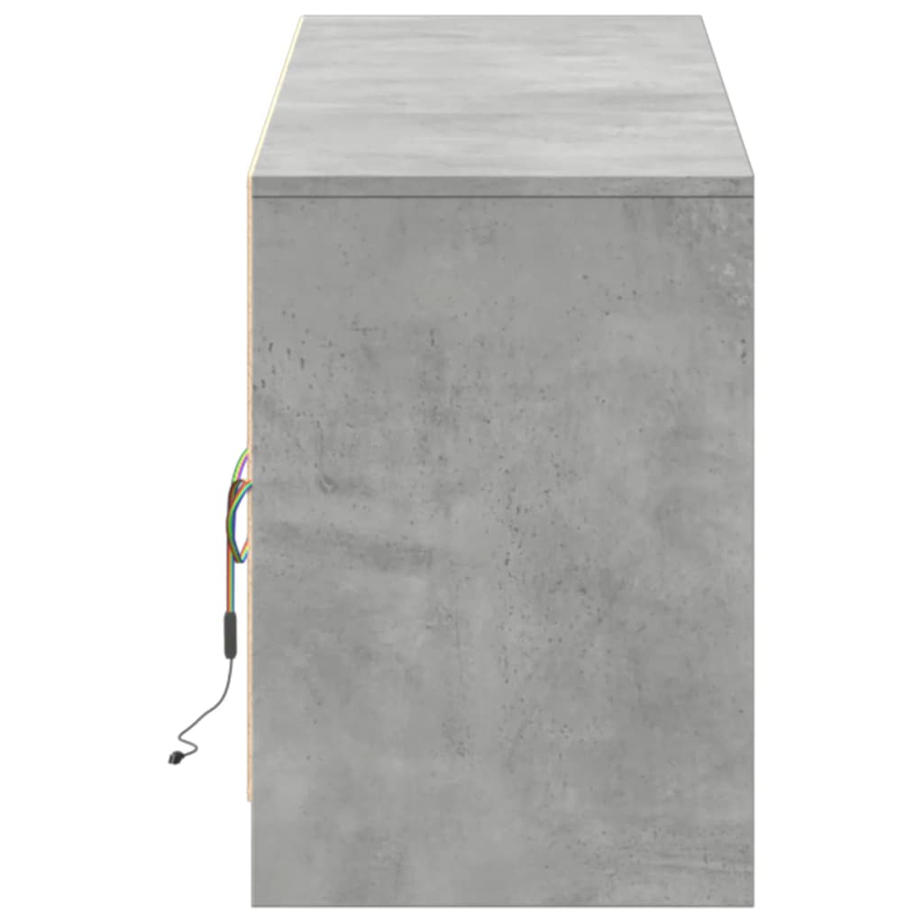 Meuble TV vidaXL avec éclairage LED Gris béton 180x34x50 cm