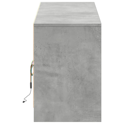 Meuble TV vidaXL avec éclairage LED Gris béton 180x34x50 cm