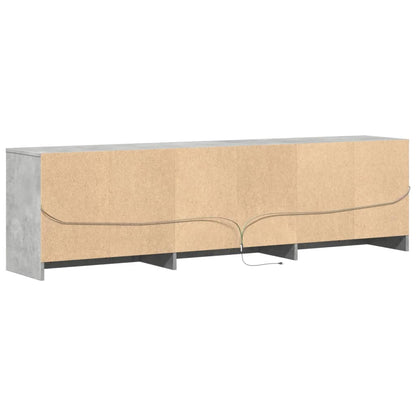Meuble TV vidaXL avec éclairage LED Gris béton 180x34x50 cm