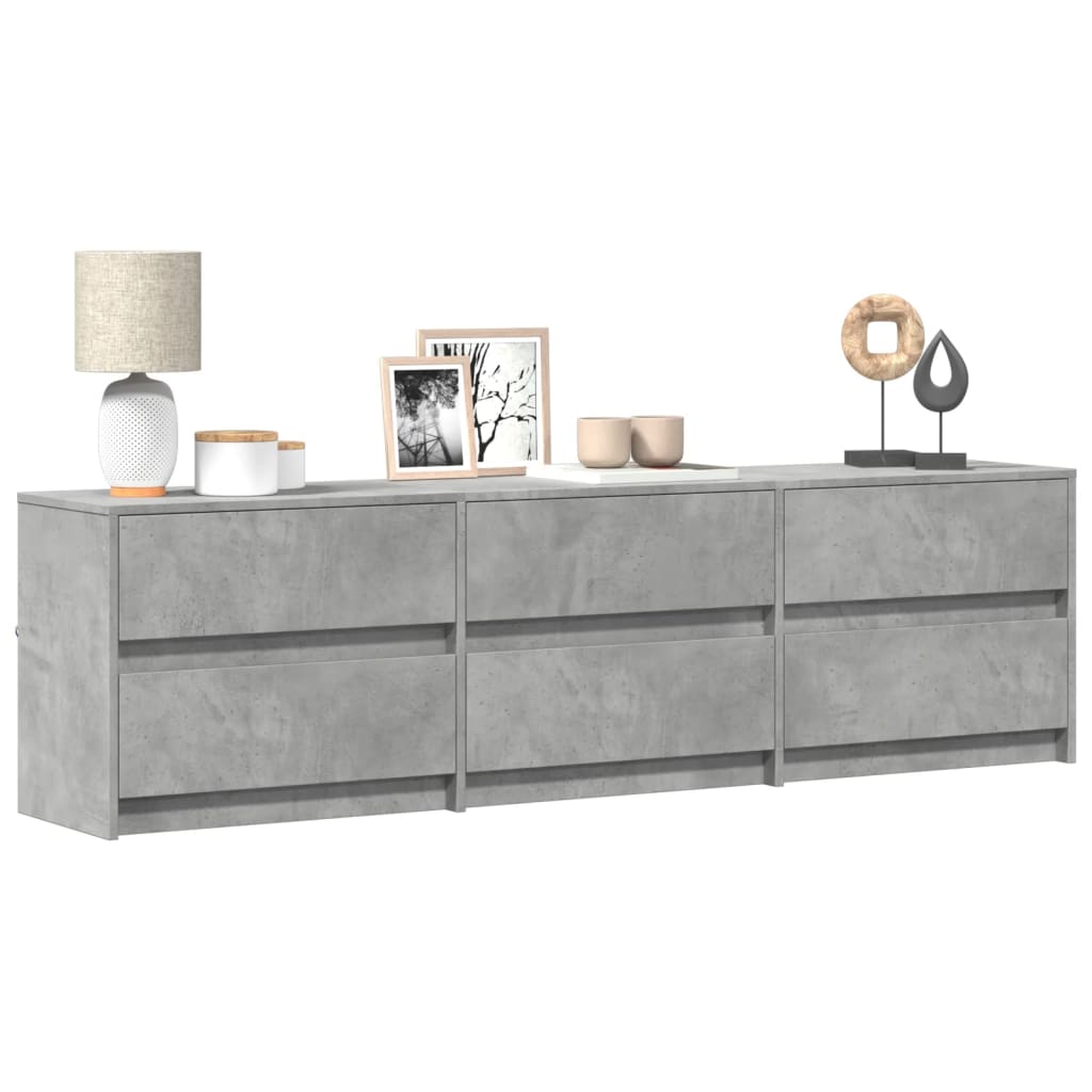 Meuble TV vidaXL avec éclairage LED Gris béton 180x34x50 cm