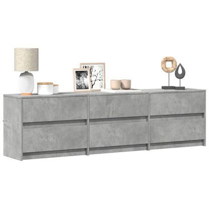 Meuble TV vidaXL avec éclairage LED Gris béton 180x34x50 cm