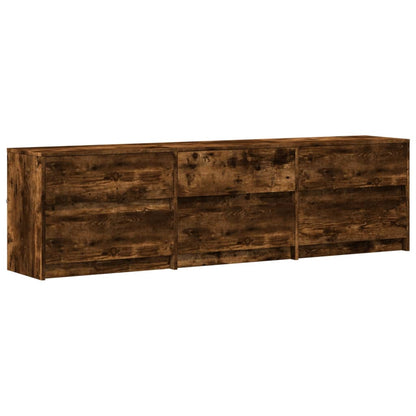 Meuble TV vidaXL avec lumières LED chêne fumé 180x34x50 cm