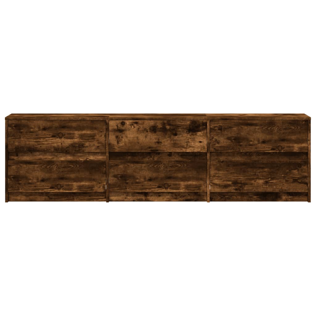 Meuble TV vidaXL avec lumières LED chêne fumé 180x34x50 cm