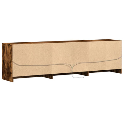 Meuble TV vidaXL avec lumières LED chêne fumé 180x34x50 cm