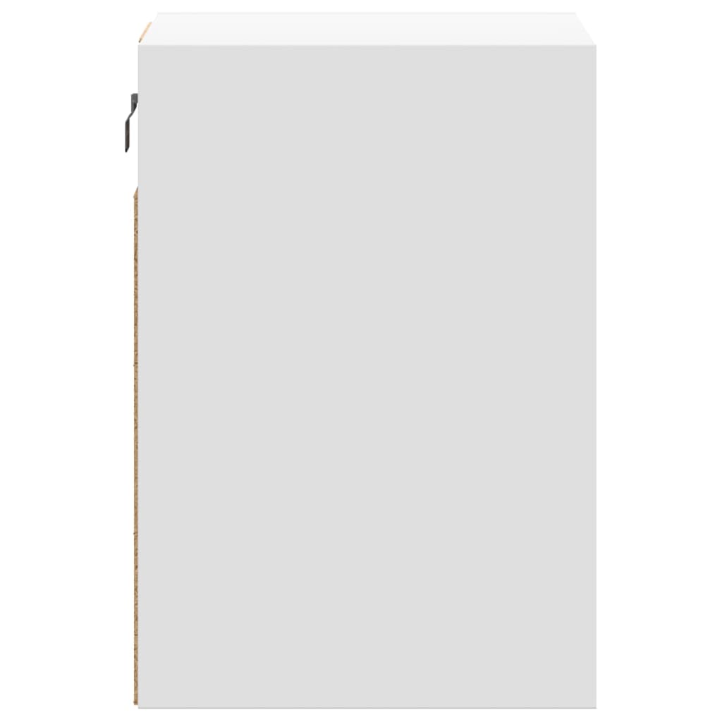 Wand-Nachttische mit LED-Leuchten 2 Stk. Weiß