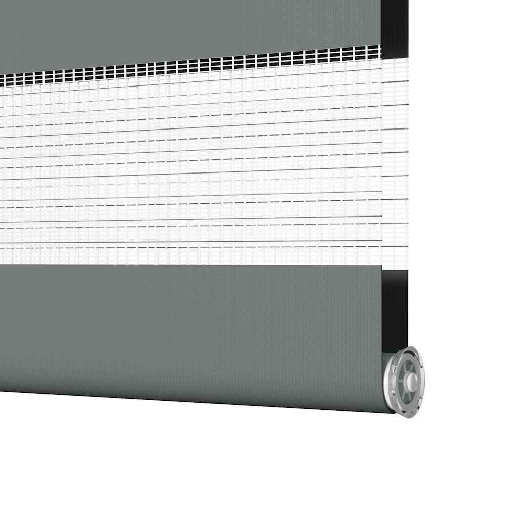 vidaXL Doppelrollo Dunkelgrau 40x100 cm Stoffbreite 35,9 cm Polyester