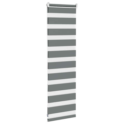 vidaXL Doppelrollo Dunkelgrau 40x100 cm Stoffbreite 35,9 cm Polyester