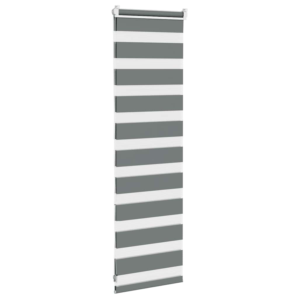 vidaXL Doppelrollo Dunkelgrau 45x100 cm Stoffbreite 40,9 cm Polyester