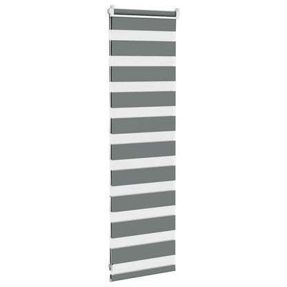 vidaXL Doppelrollo Dunkelgrau 45x100 cm Stoffbreite 40,9 cm Polyester