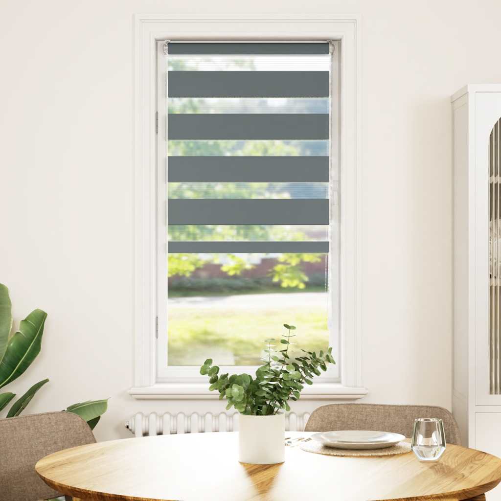 Doppelrollo Dunkelgrau 60x100 cm Stoffbreite 55,9 cm Polyester