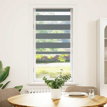 vidaXL Doppelrollo Dunkelgrau 60x100 cm Stoffbreite 55,9 cm Polyester