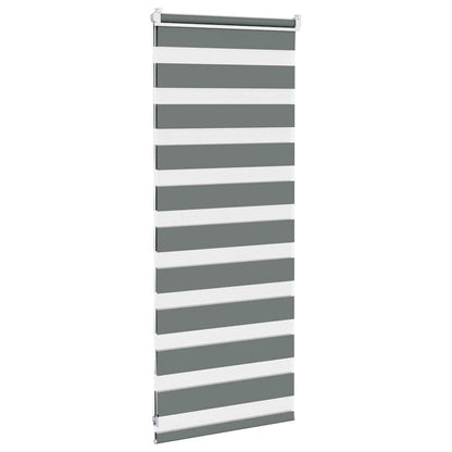 vidaXL Store Enrouleur Double Gris Foncé 65x100 cm Largeur du tissu 60,9 cm Polyester