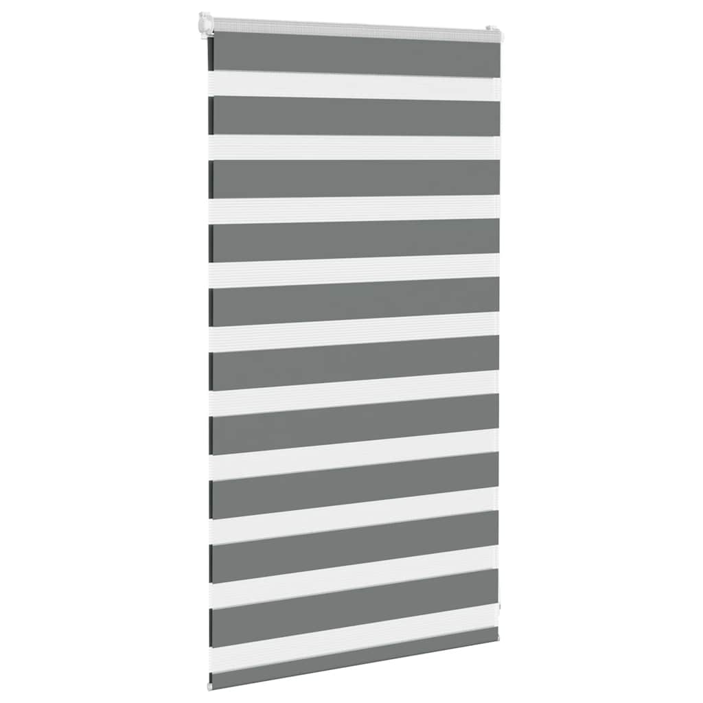 vidaXL Doppelrollo Dunkelgrau 75x100 cm Stoffbreite 70,9 cm Polyester