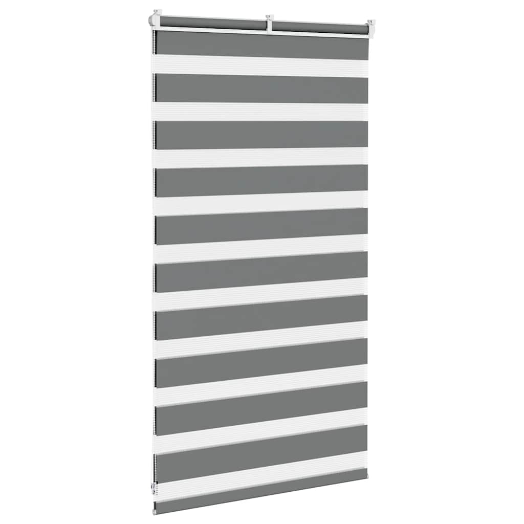 vidaXL Doppelrollo Dunkelgrau 85x100 cm Stoffbreite 80,9 cm Polyester