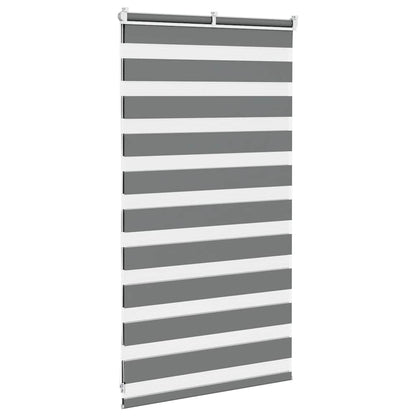 vidaXL Doppelrollo Dunkelgrau 85x100 cm Stoffbreite 80,9 cm Polyester