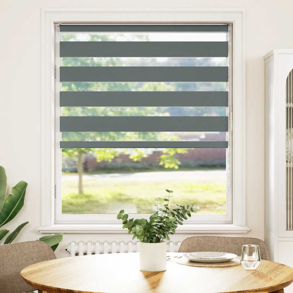 vidaXL Doppelrollo Dunkelgrau 95x100 cm Stoffbreite 90,9 cm Polyester