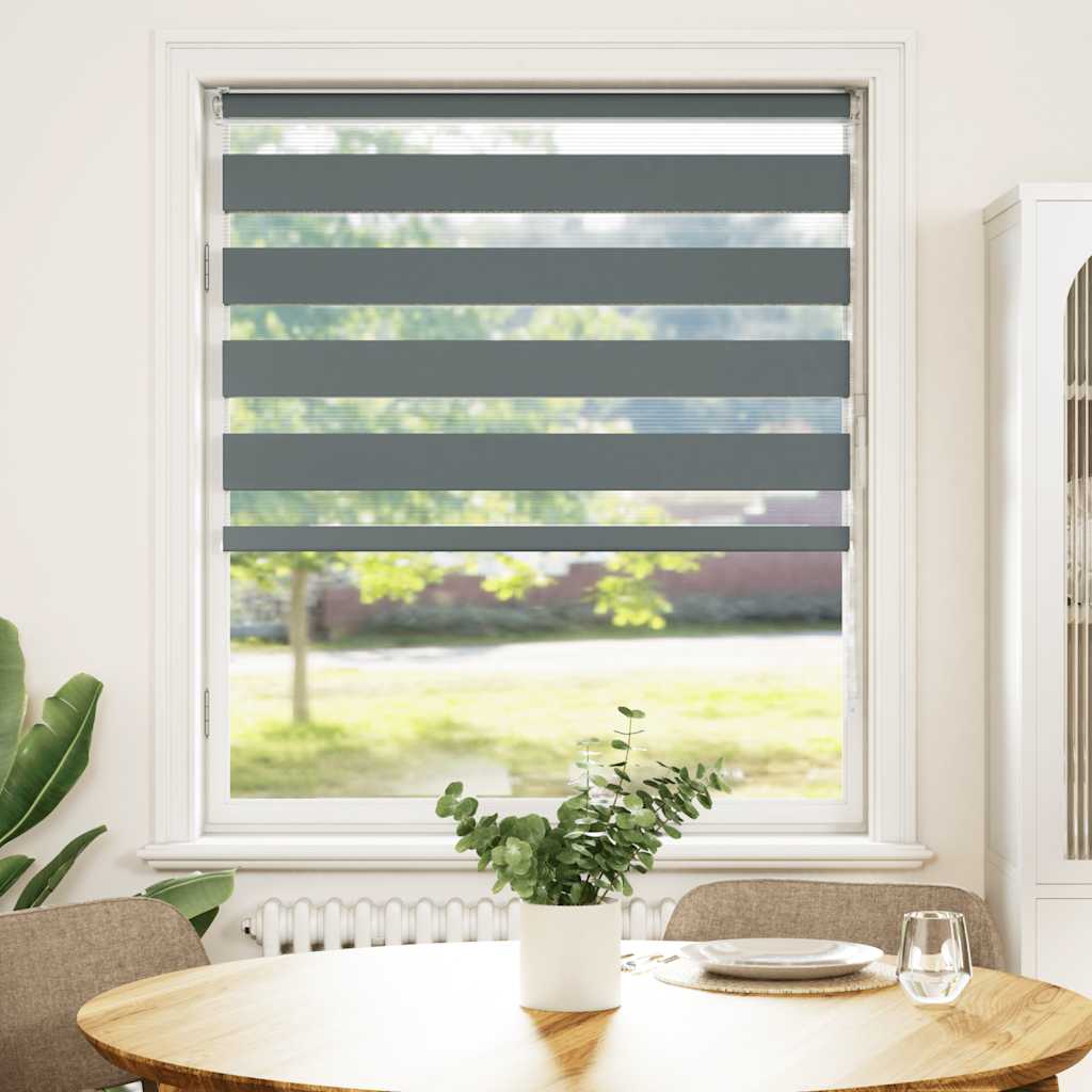 vidaXL Doppelrollo Dunkelgrau 100x100 cm Stoffbreite 95,9 cm Polyester