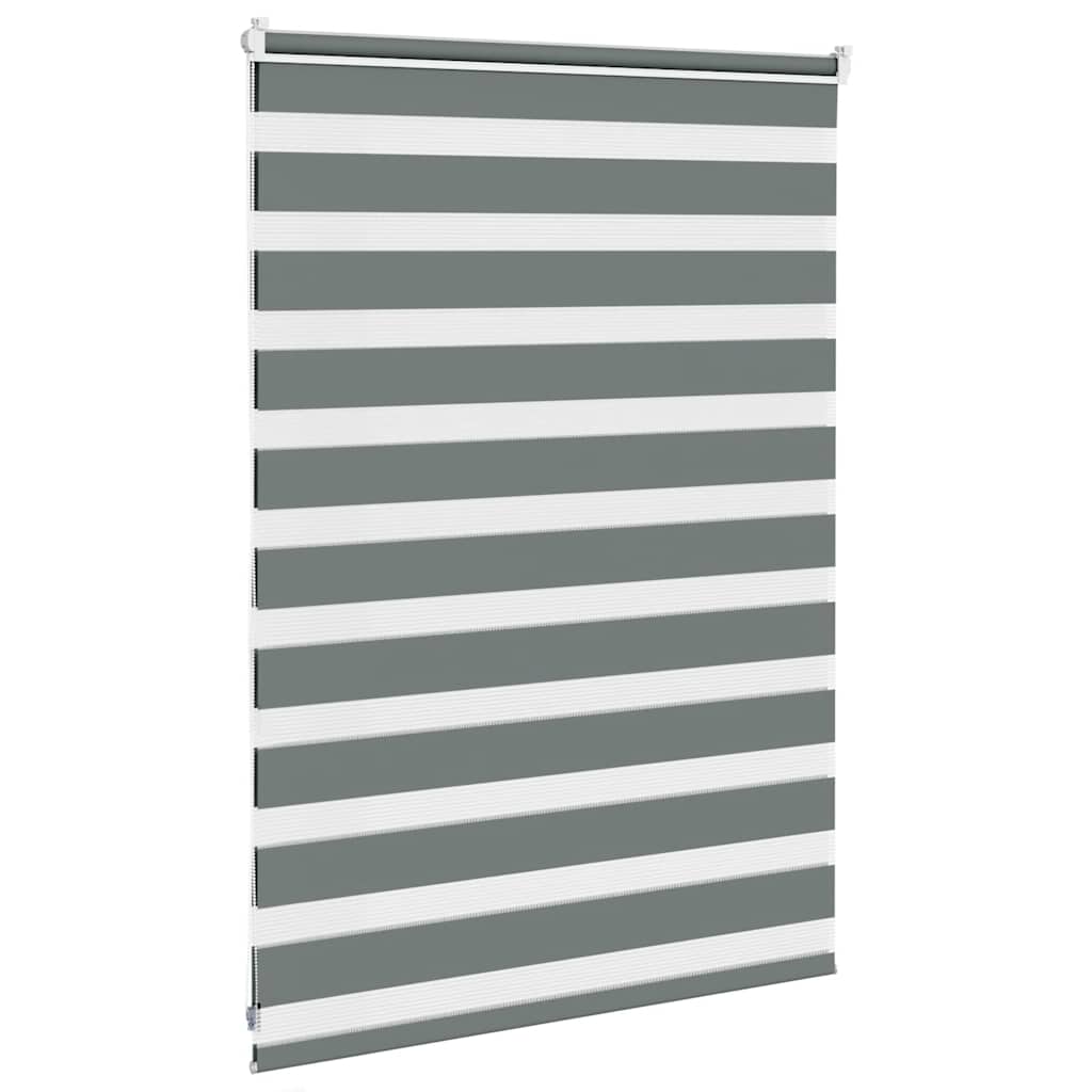 vidaXL Store double enrouleur gris foncé 115x100 cm largeur du tissu 110,9 cm polyester