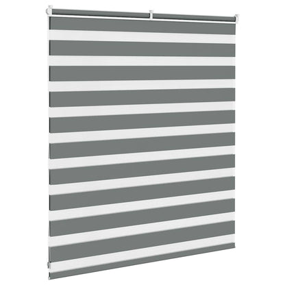 vidaXL Doppelrollo Dunkelgrau 125x100 cm Stoffbreite 120,9 cm Polyester