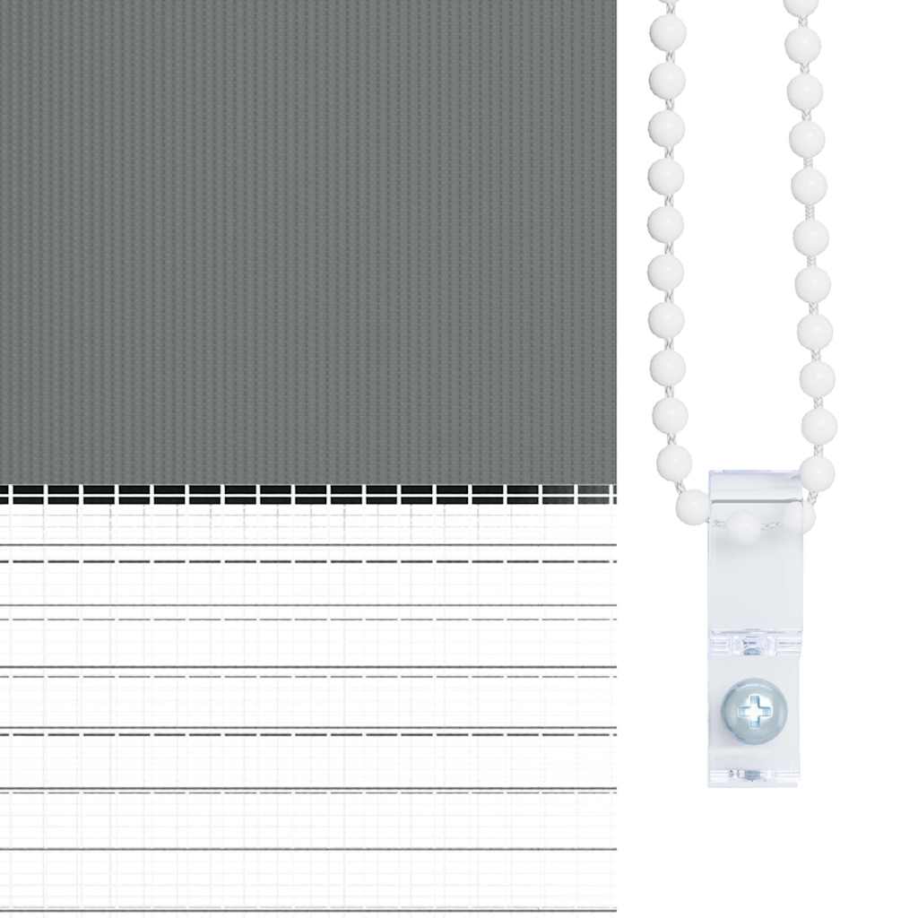 Doppelrollo Dunkelgrau 125x100 cm Stoffbreite 120,9 cm Polyester