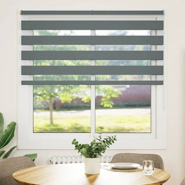 vidaXL Double store enrouleur gris foncé 140x100 cm Largeur du tissu 135,9 cm Polyester