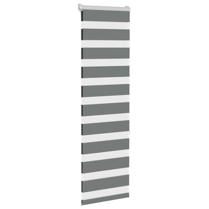 vidaXL Doppelrollo Dunkelgrau 40x150 cm Stoffbreite 35,9 cm Polyester