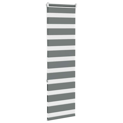 vidaXL Doppelrollo Dunkelgrau 40x150 cm Stoffbreite 35,9 cm Polyester