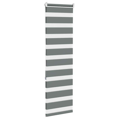 vidaXL Doppelrollo Dunkelgrau 45x150 cm Stoffbreite 40,9 cm Polyester