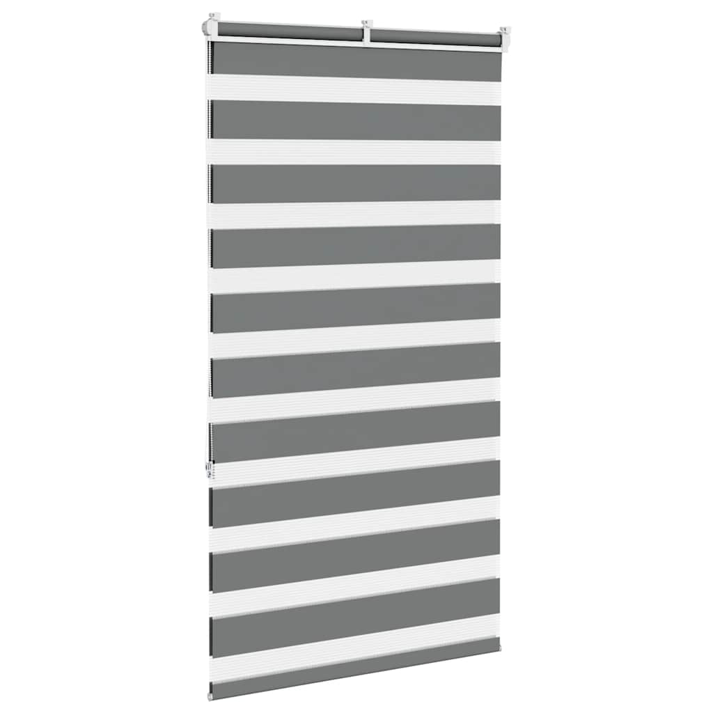 vidaXL Doppelrollo Dunkelgrau 85x150 cm Stoffbreite 80,9 cm Polyester