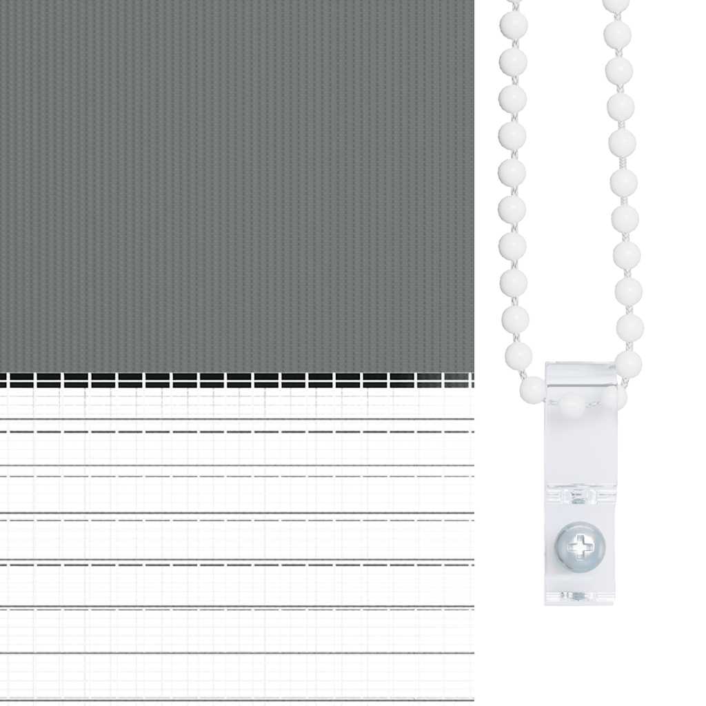 Doppelrollo Dunkelgrau 40x200 cm Stoffbreite 35,9 cm Polyester