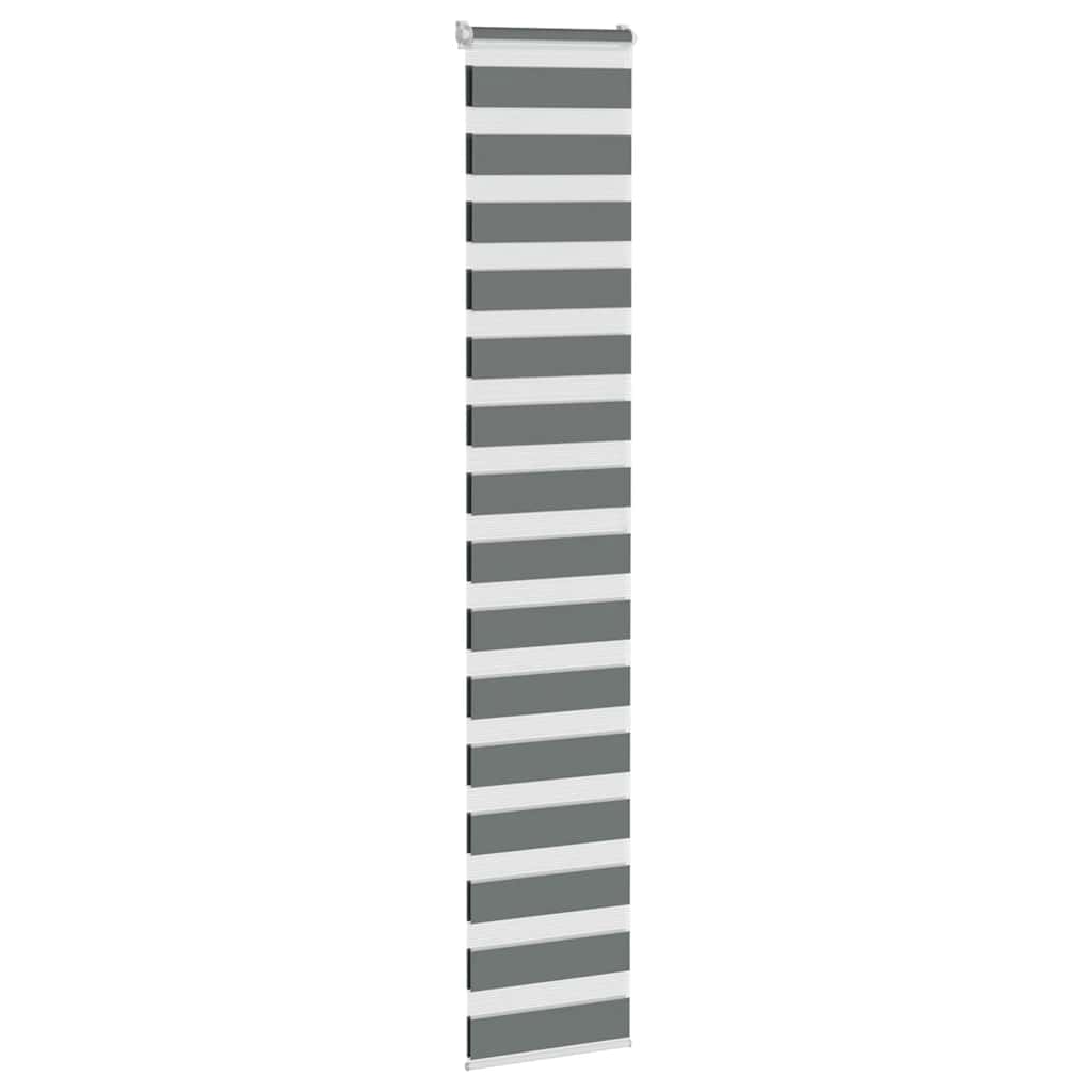 vidaXL Doppelrollo Dunkelgrau 45x200 cm Stoffbreite 40,9 cm Polyester