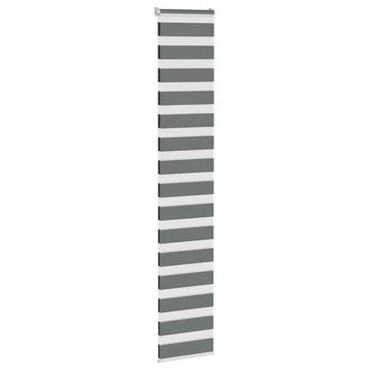 vidaXL Double store enrouleur gris foncé 50x200 cm largeur du tissu 45,9 cm polyester