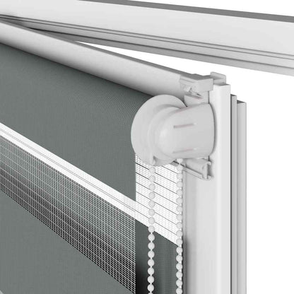 Doppelrollo Dunkelgrau 60x200 cm Stoffbreite 55,9 cm Polyester