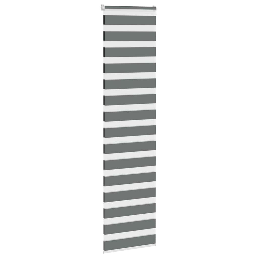 vidaXL Doppelrollo Dunkelgrau 65x200 cm Stoffbreite 60,9 cm Polyester