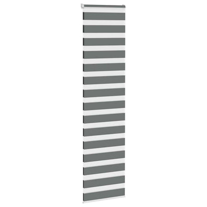 vidaXL Doppelrollo Dunkelgrau 65x200 cm Stoffbreite 60,9 cm Polyester