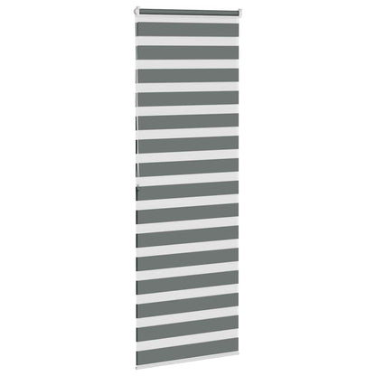 vidaXL Doppelrollo Dunkelgrau 75x200 cm Stoffbreite 70,9 cm Polyester