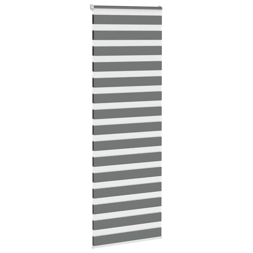 vidaXL Double Store Enrouleur Gris Foncé 90x200 cm Largeur du Tissu 85,9 cm Polyester